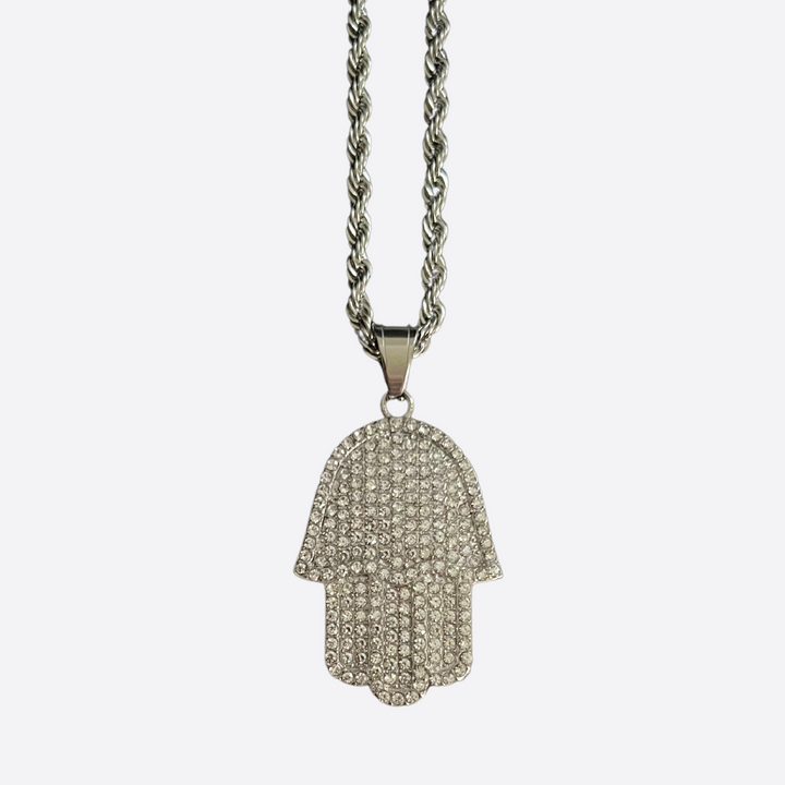 HAMSA HAND CHAIN - SILVER