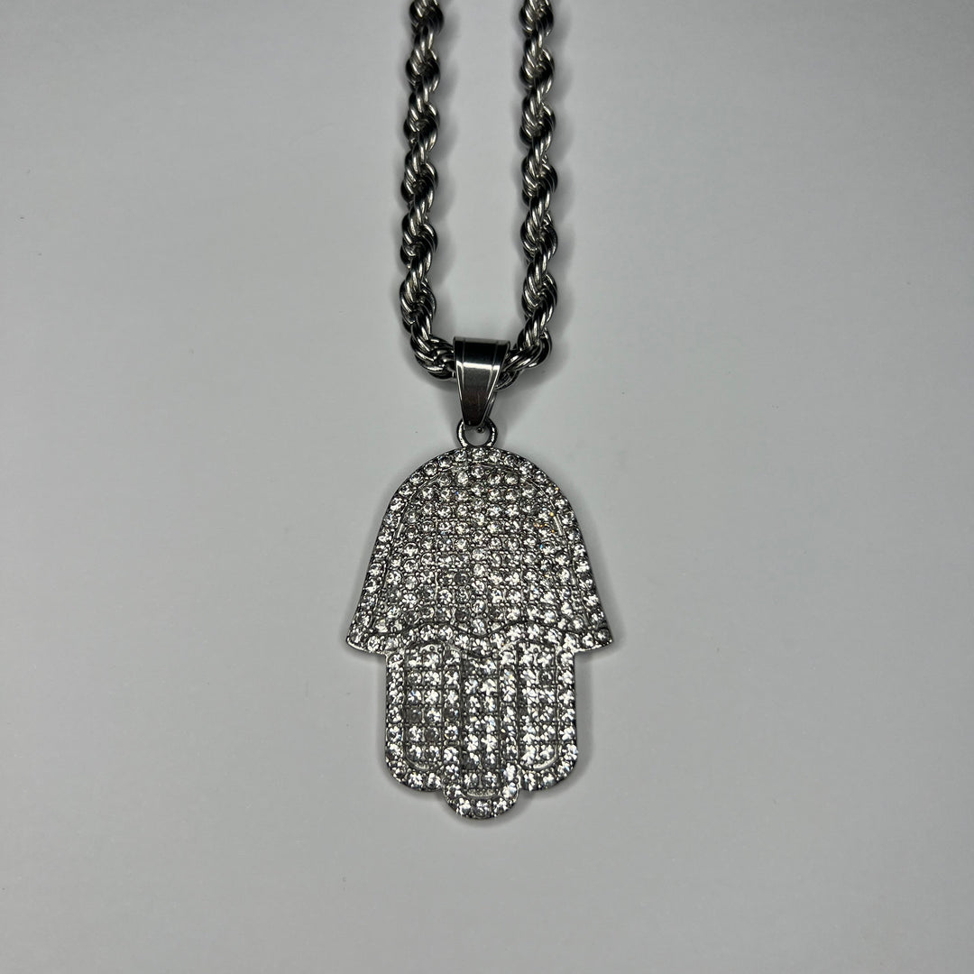 HAMSA HAND CHAIN - SILVER
