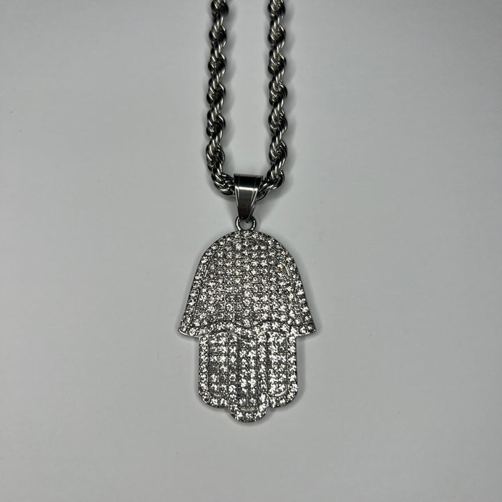 HAMSA HAND CHAIN - SILVER